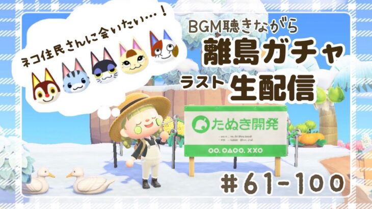 【あつ森】生配信！離島ガチャday３【ラスト40連】ネコ住民さんに会いたいっ！【animal crossingNewHorizon】