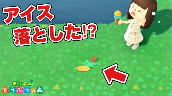 【あつ森】アイス落としちゃった！？もったいない！【あつまれどうぶつの森】