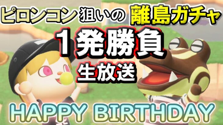 【あつ森離島ガチャ生放送】今日は誕生日だから離島に行けばピロンコンいるだろ！？【概要欄必読】あつまれどうぶつの森