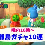 噂の16時にチャレンジ！離島ガチャ10連！『あつまれどうぶつの森・あつ森switch』