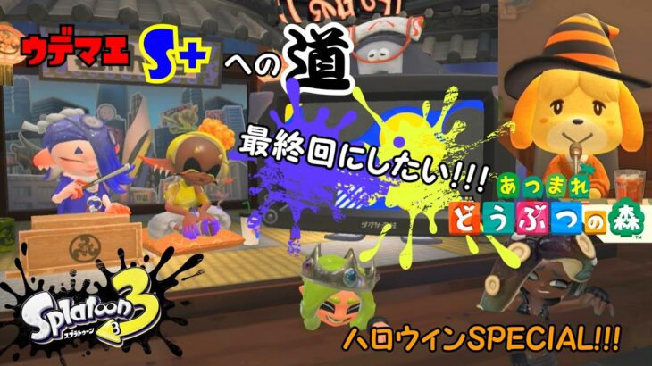 Splatoon3ウデマエS+への道 最終回にしたい・あつまれどうぶつの森ハロウィンスペシャル!!!【ライブ】【Splatoon3】【あつまれどうぶつの森】