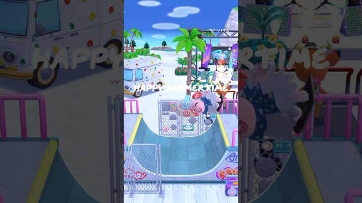 【ポケ森】夏本番！イベント家具を使ったレイアウト【どうぶつの森ポケットキャンプ】#shorts #ポケ森#ポケ森レイアウト