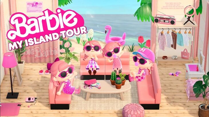 【あつ森】バービー島をお散歩・島紹介 | My Barbie Themed Island Tour | Barbie dream house | acnh