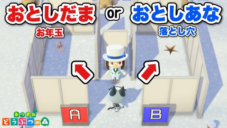 【あつ森】新年の運試し！住民が選んだ部屋は『お年玉』？『落とし穴』？【あつまれどうぶつの森】