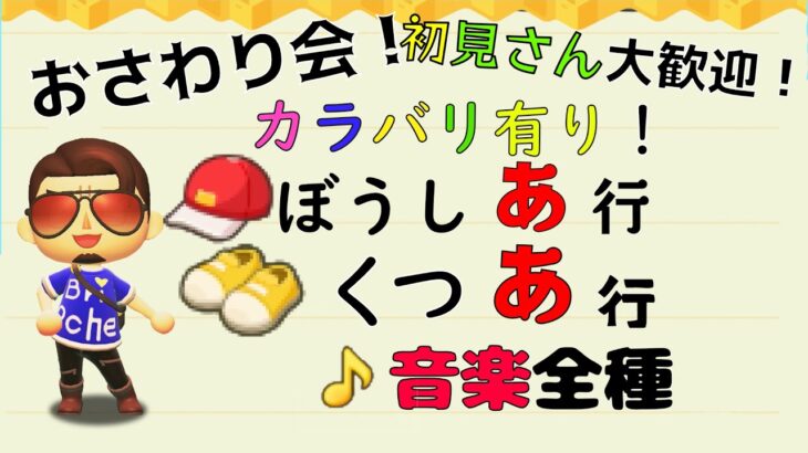 【おさわり会】138　カラバリ有り！ ぼうし＆くつ「あ行」＋とたけけ曲全種　あつまれどうぶつの森