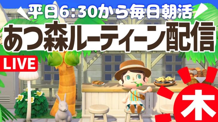 【あつ森】平日6時半からの朝活ルーティーン配信🌳挨拶だけでも大歓迎！｜あつまれどうぶつの森｜acnh