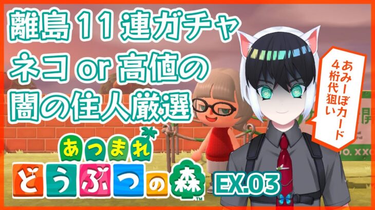 【あつまれどうぶつの森】ネコor高値の闇の住人厳選【離島ガチャ配信】