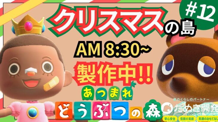 【＃１２】本気のクリスマス島クリやるぞ！マイデザ無し！！あつ森史上最高傑作を作ったる！！！自然とおしゃれな住宅街を融合した素敵なクリスマス島の島クリ作業配信はこちらです。